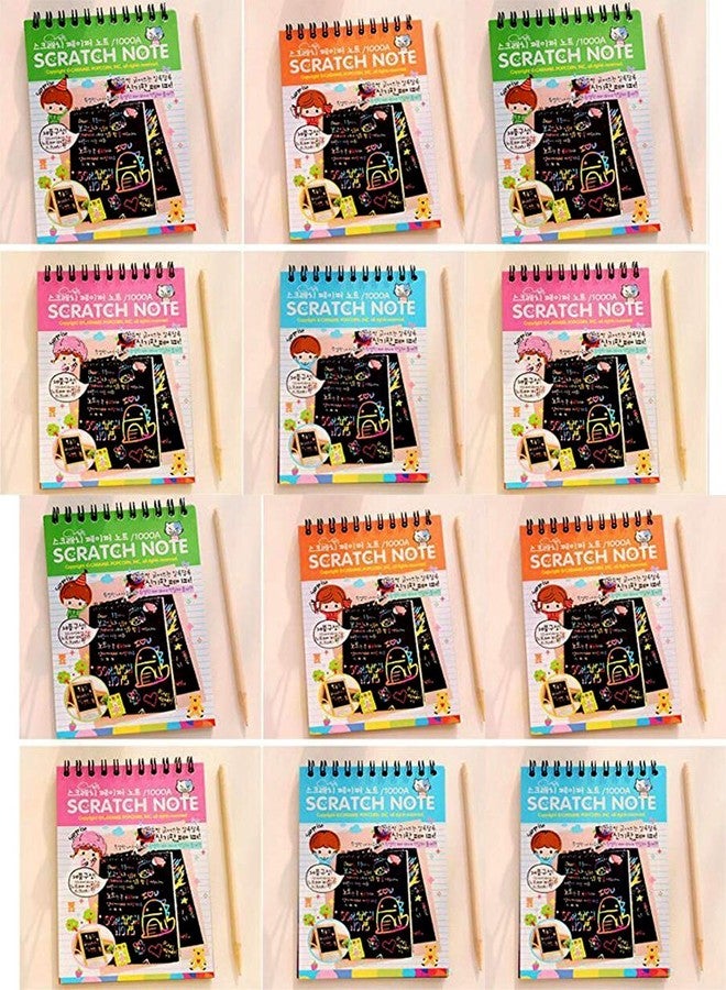 Art Bundle Return Gifts for Birthday for Kids Party Bulk Scratch Note Book, Magic Book Return Gifts for Kids Children Girls, Boys Best, Multicolor-6x4 inch (Pack of 12) - Image 3